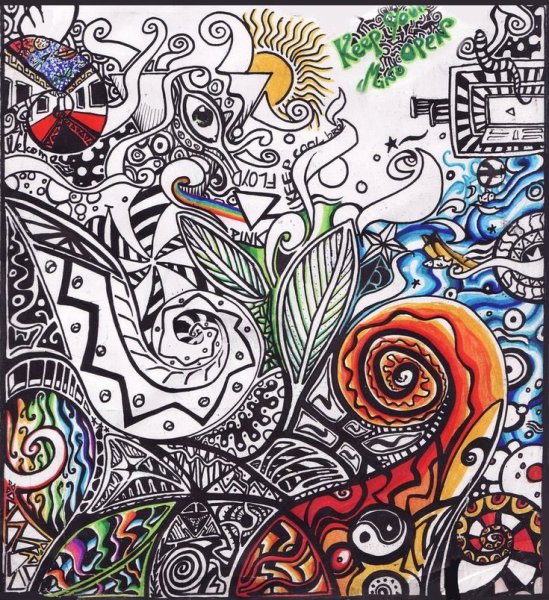 Психоделика черной ручкой