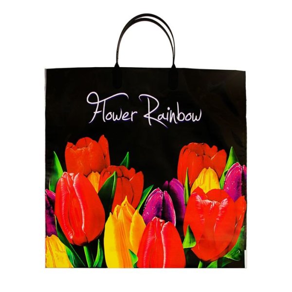 Пакет ПВД пласт.ручка 38х35см/90мкм лам."Ажур";