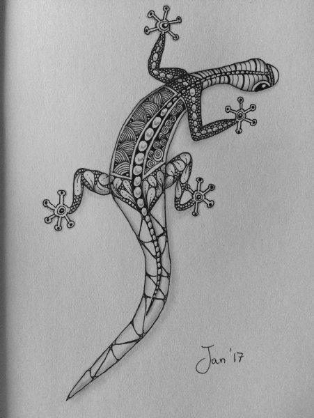 Зентангл ящерица