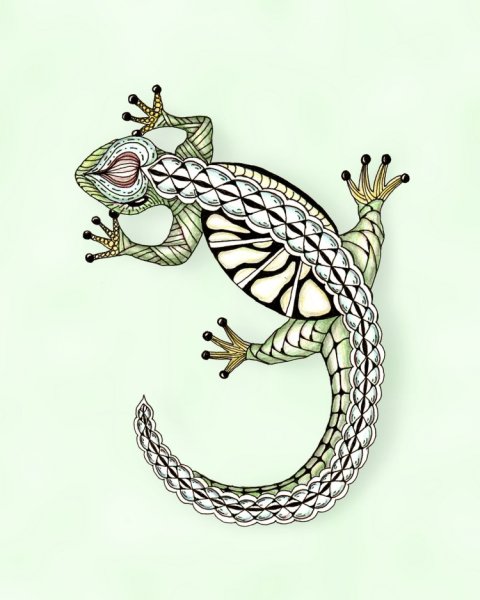 Зентангл ящерица