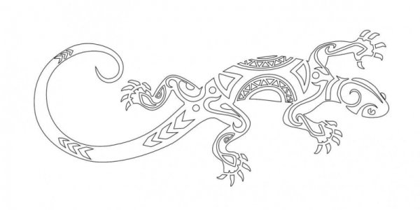 Трафарет ящерицы для вырезания