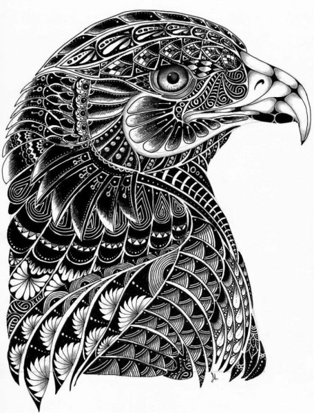 Зентангл лебедь