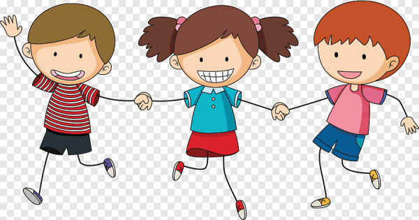 Дети за руку иллюстрация