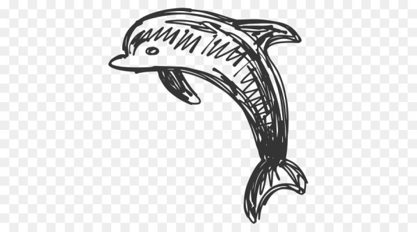 Дельфин черной ручкой