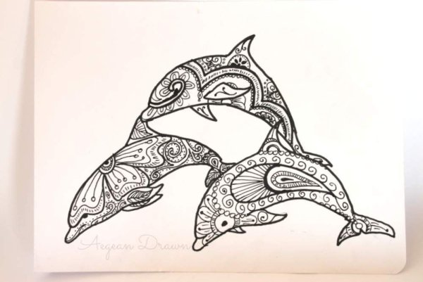 Стилизованный рисунок дельфина