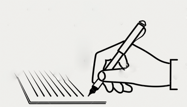 Ручка с рукой трафарет