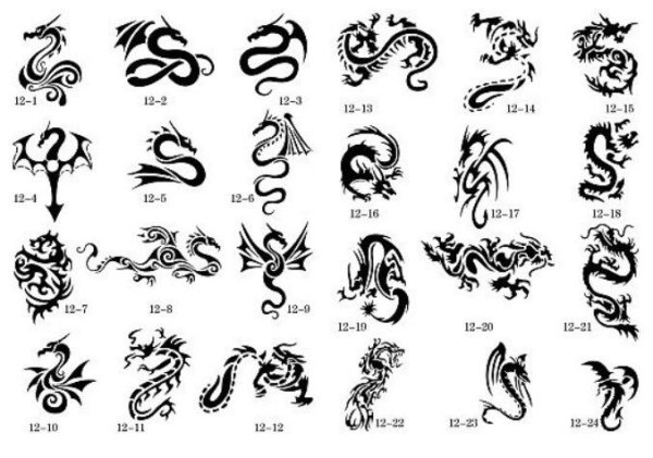 Дракон черной ручкой