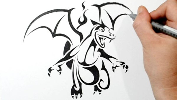 Тату дракон маленький