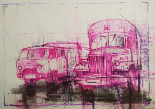 Фура рисунок карандашом