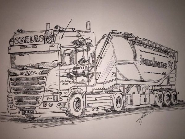 Грузовик Скания карандаш