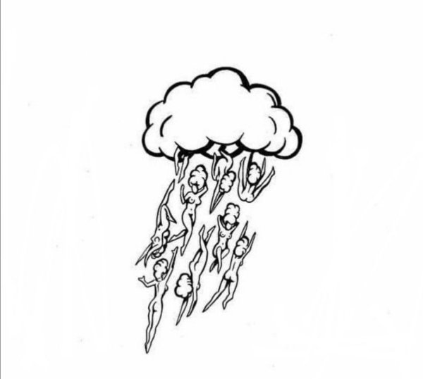 Тату в виде молнии на ноге