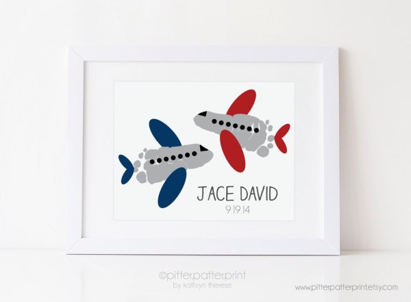 Открытка на 23 февраля из отпечатков