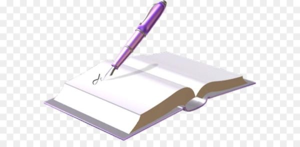 Тетрадь с ручкой на прозрачном фоне