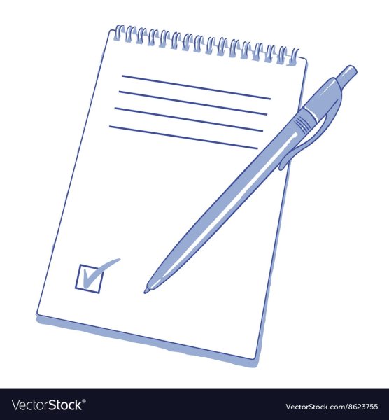 Блокнот с ручкой рисунок