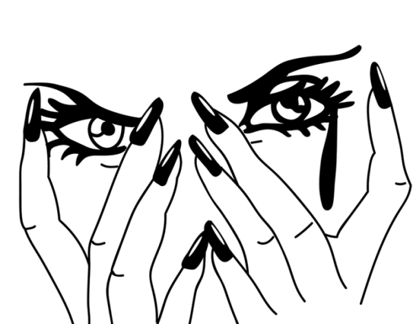 Глаз маркером черным