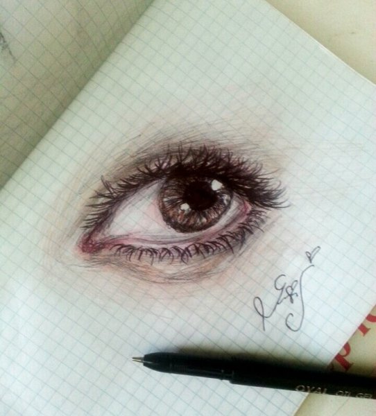Глаз черной ручкой