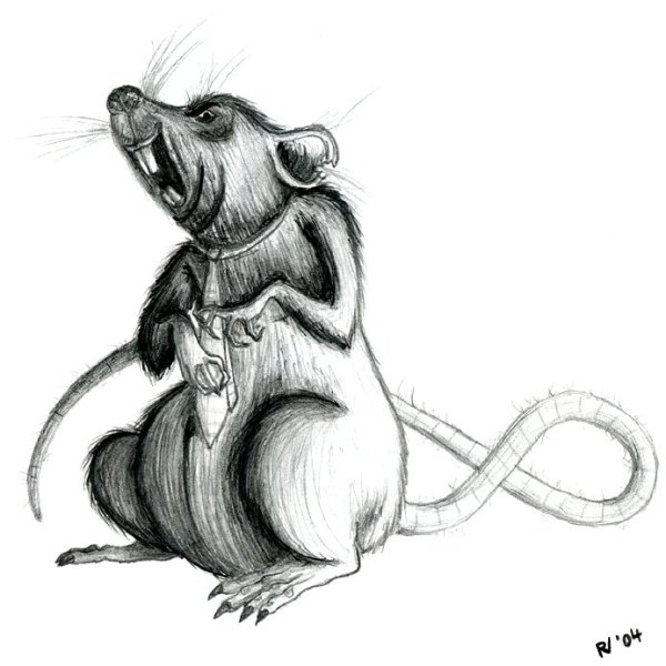 Крыса нарисованная злая