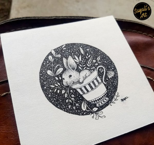 Точечные рисунки гелевой ручкой