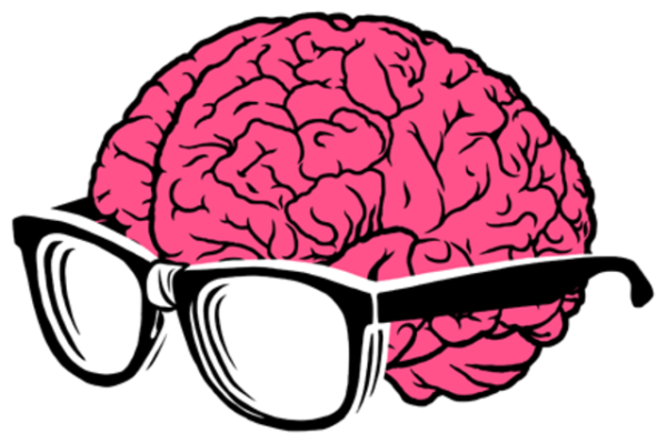 Мозг в очках нарисованный