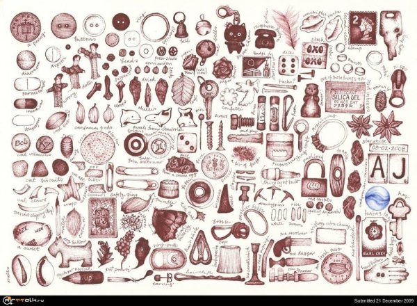 Мелкие рисунки в тетради