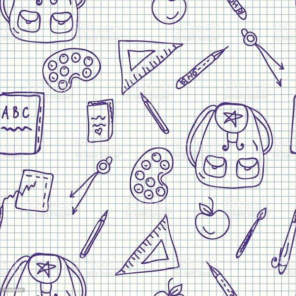 Рисунки в школьных тетрадках