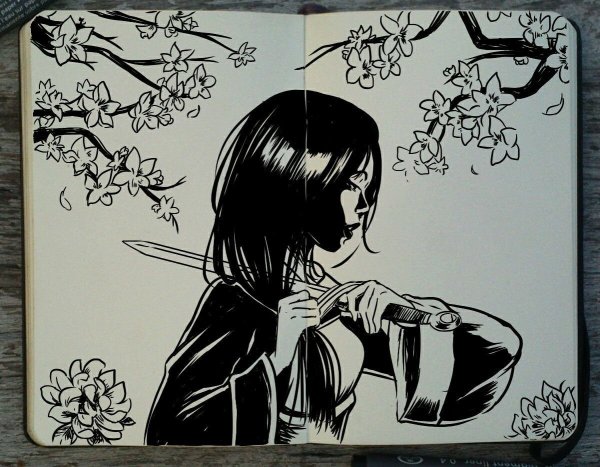 Скетчбук в японском стиле