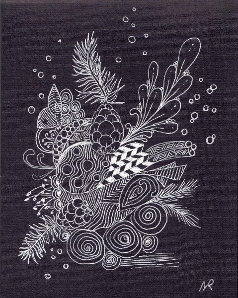 Рисование белой гелевой ручкой