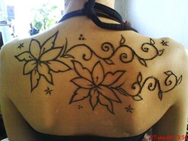Рисунки на спине ручкой