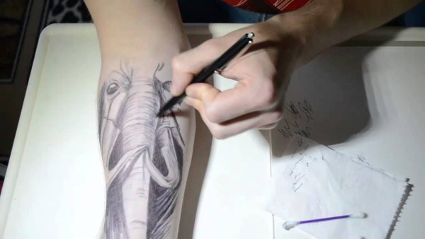 Татуировки шариковой ручкой