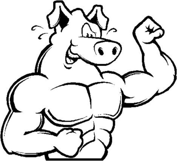 Раскраска накаченный