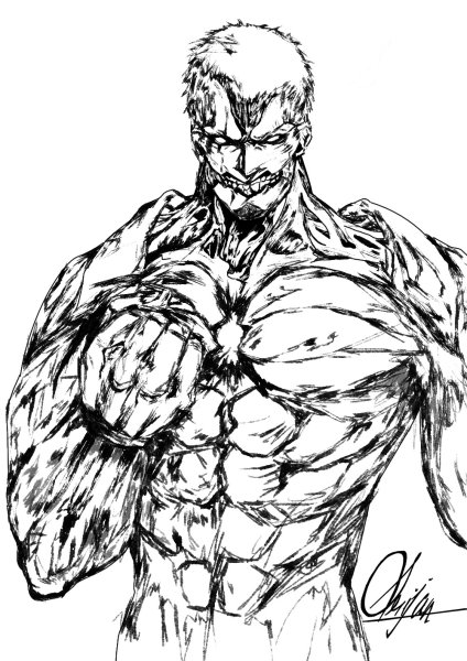 Рисунок бодибилдера карандашом