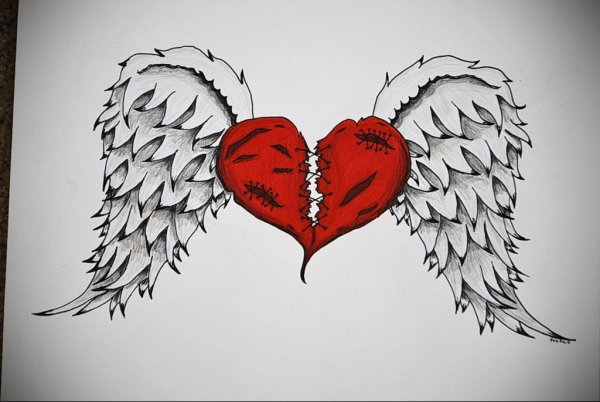 Разбитое сердце эскиз