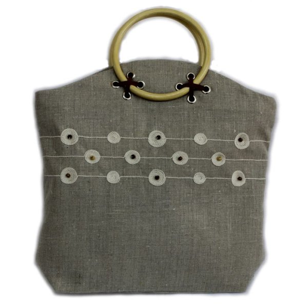 Холщовая сумка с деревянными ручками