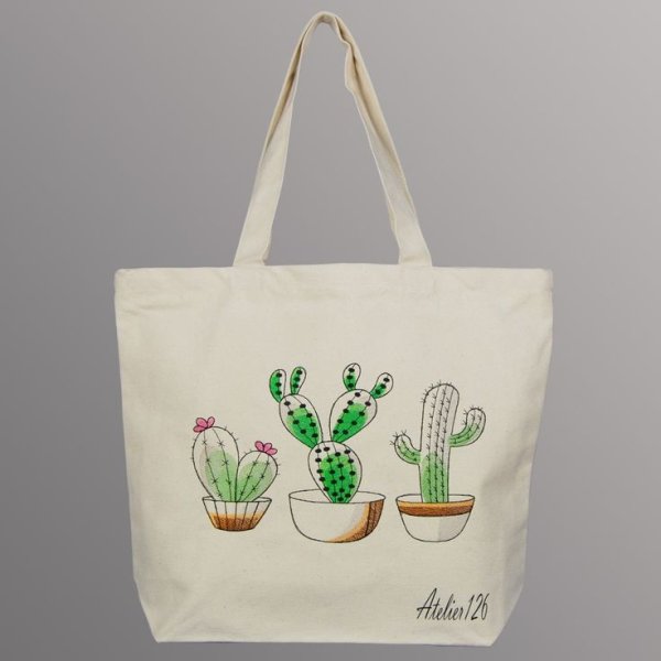 Сумка тканевая на длинной ручке