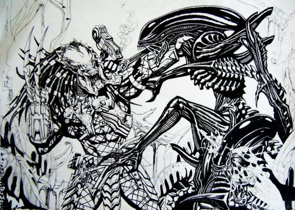 Наклейки чужой и хищник