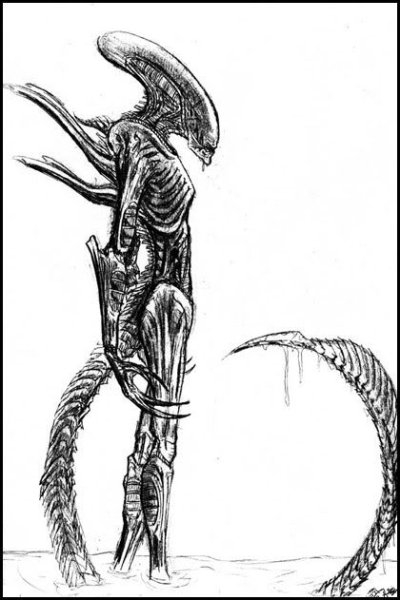 Ксеноморф эскизы Гигера