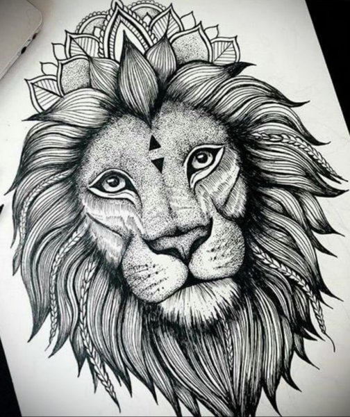 Эскизы татуировок Лев