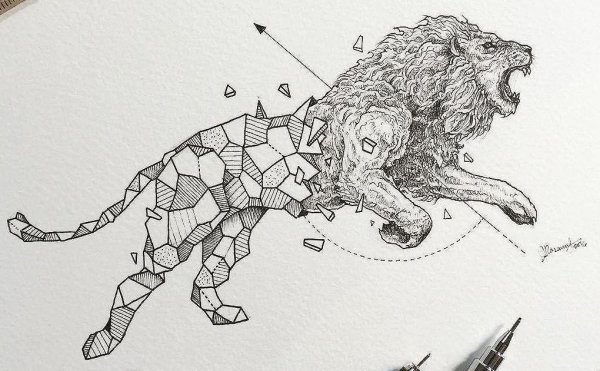 Зентангл волк