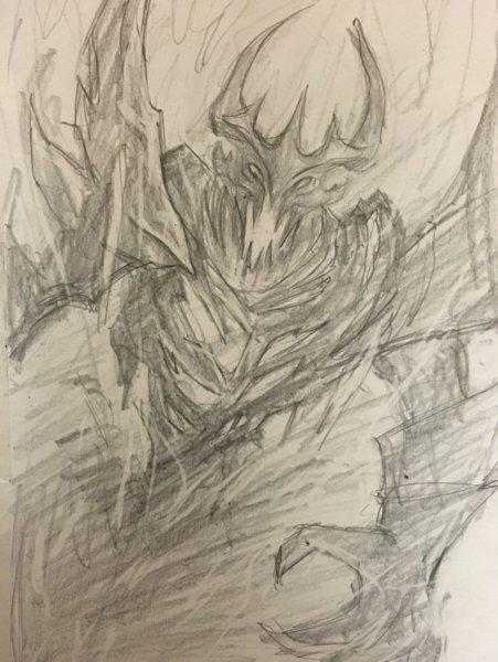 Shadow Fiend Dota 2 карандашом