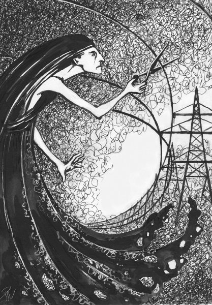 Мрачные рисунки гелевой ручкой