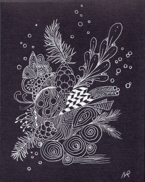 Рисование белой гелевой ручкой