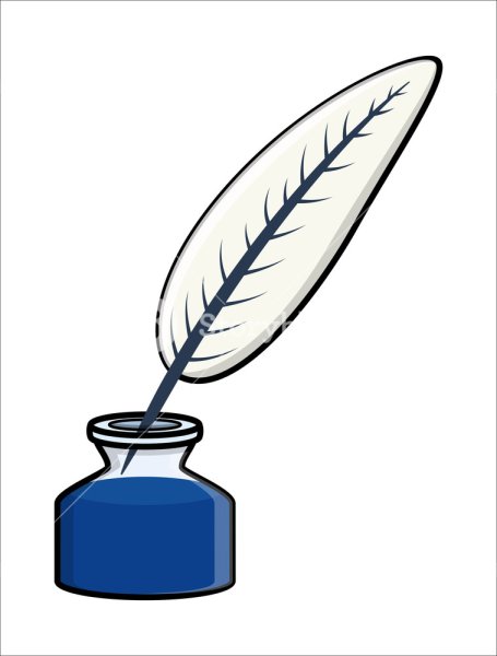 Перо и чернильница для детей