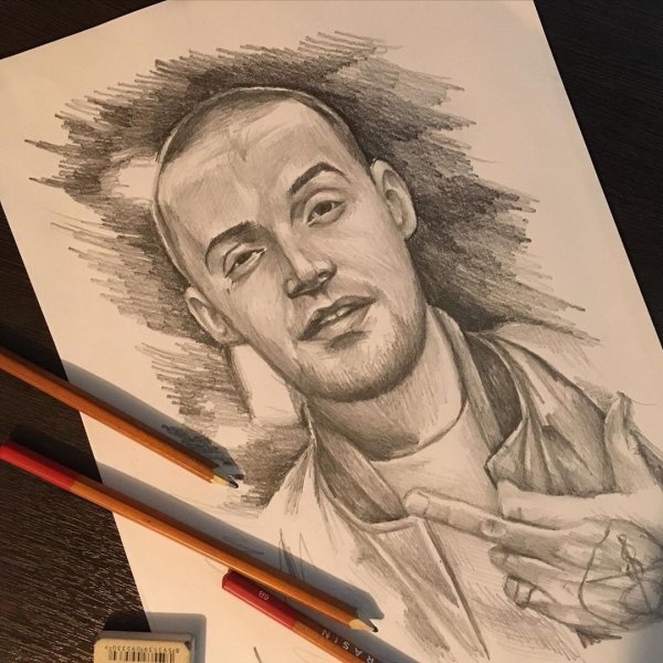 Портрет Гуфа карандашом