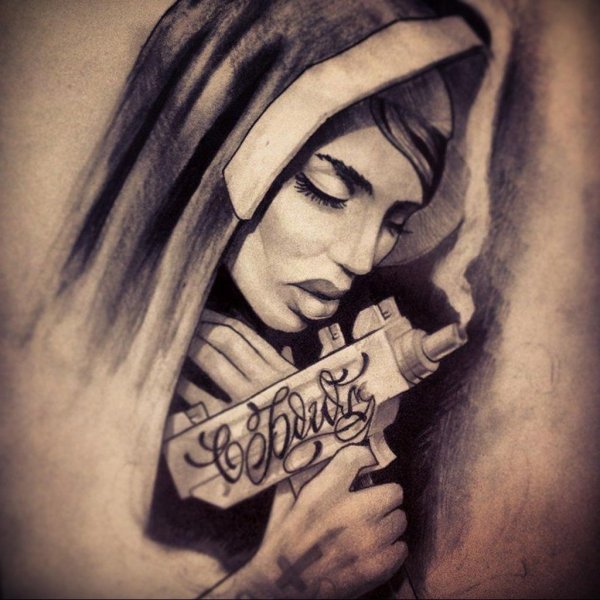 Чикано монашка эскиз