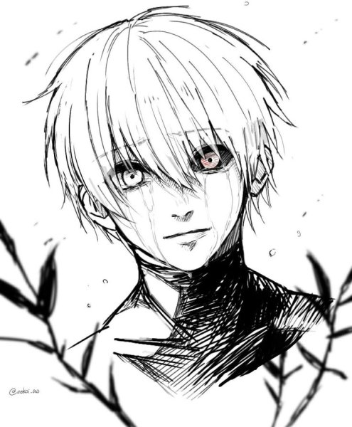 Канеки Кен чëрно белый