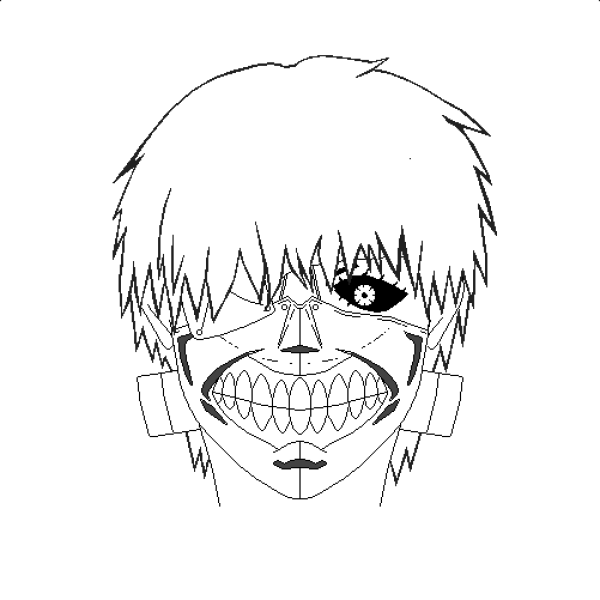 Канеки Кен раскраска