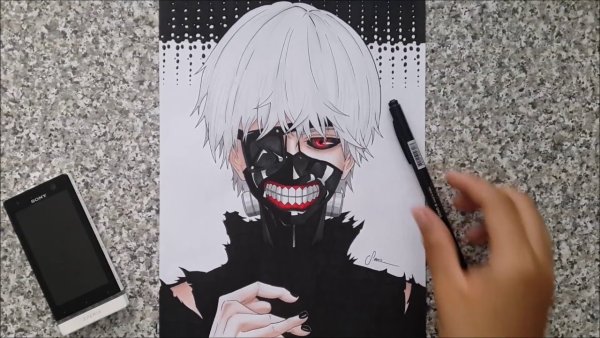 Канеки Кен рисунок легкий