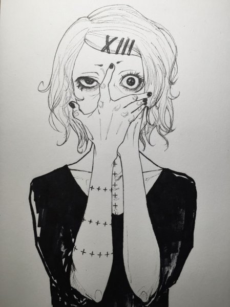 Канеки гелевой ручкой