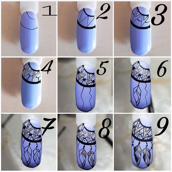 Схемы рисования на ногтях