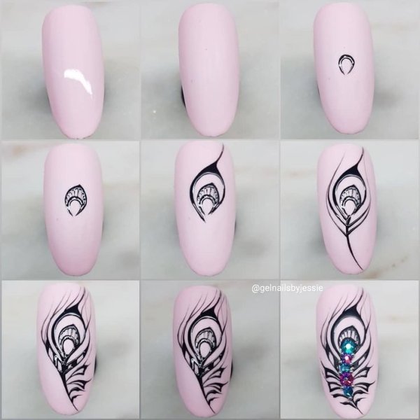 Поэтапное рисование на ногтях